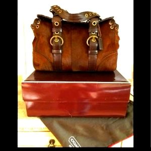 Coach Brown Calfhair Duffel bag